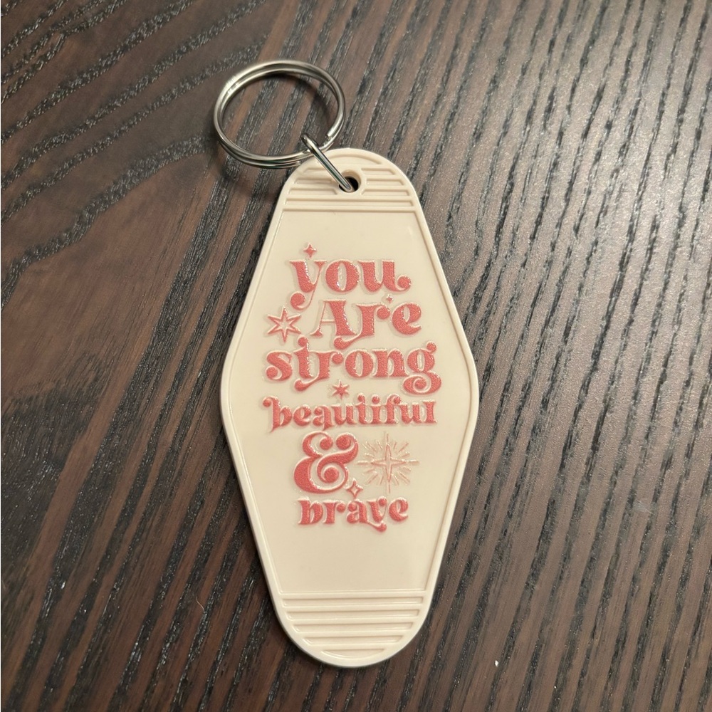 Handmade Custom Inspirational Hotel Keychain (Double Sided)